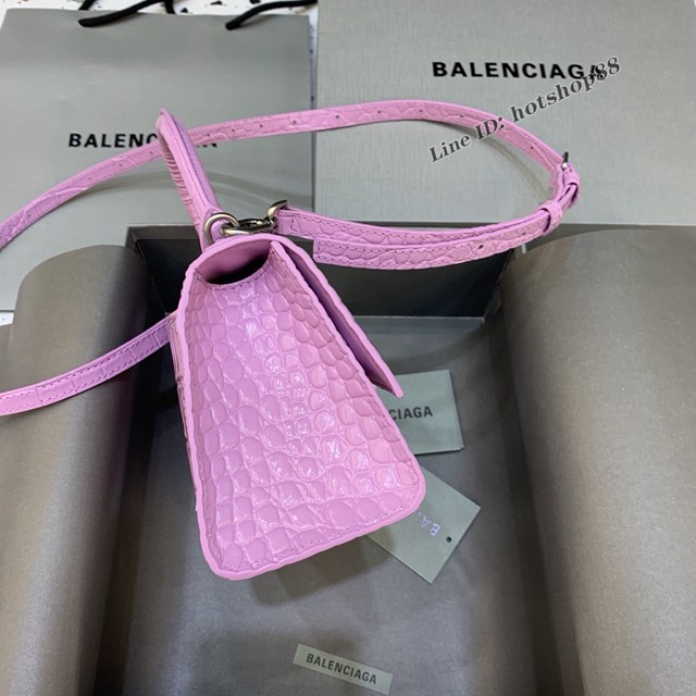 Balenciaga專櫃爆款女士mini號手提包 巴黎世家藍紫色沙漏包 fyj1797